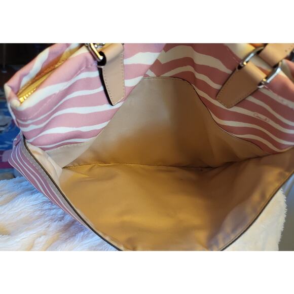 Coach Zebra Stripe Tote Shoulder Bag L1380-F23283 Pink Tan - Picture 11 of 16